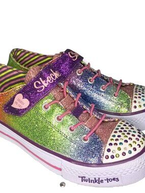 Skechers Girl's S Light Up Shoes. Sneakers size 12.5 Twinkle Toes Sparkle Color